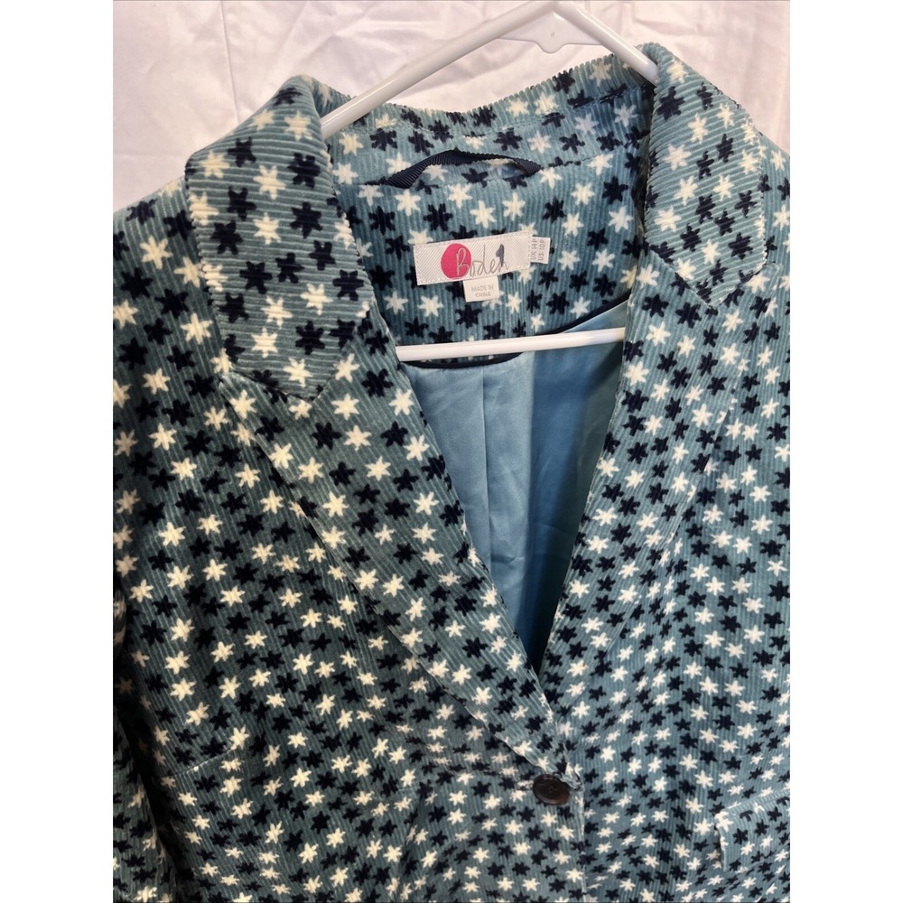 Boden Women's Fun Geometric Corduroy Cord Blazer Jacket Size 10 10p Petite
